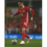 Tom Lawrence Signed Wales 8x10 Photo . Good Condition. All signed pieces come with a Certificate