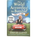 David Lloyd signed The World according to Bumble start the car hardback book. Signed on inside title