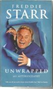 Freddie Starr signed Unwrapped my autobiography paperback book. Signed on inside title page. Good