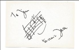 Maurice Jarre signed 6x4 white card with music score doodle added. Good Condition. All signed pieces
