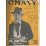 Arthur Tracey signed Romany sheet music. Signed on front cover. Dedicated. Good Condition. All