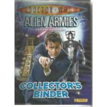 Doctor Who alien armies trading card collection in album, 3 signed cards . Good Condition. All