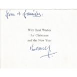 WW2 617 Sqn Benny Goodman signed Christmas card to 617 Sqn Dambuster Historian Jim Shortland. Good