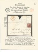 Postal History. 1843 original issue. Red brown shades on blued paper. Good Condition. We combine