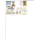 WW2 fighter ace Frank Nowell DFM signed RAF flown cover dedicated to Lt Edmond Thieffry. Good