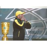 Jurgen Klopp signed 12x8 colour Dortmund photo. Good Condition. All signed pieces come with a
