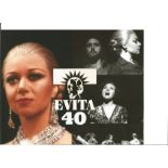 Elaine Paige signed 6x4 white card with 10x8 colour Evita montage photo. Good Condition. All