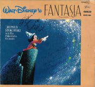 Wayne Allwine and Russi Taylor signed 33rpm record sleeve of Fantasia, Record included . Good