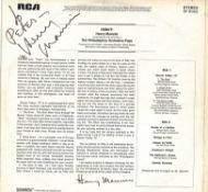 Henry Mancini signed The Philadelphia orchestra pops 33rpm record sleeve. Record included. Good
