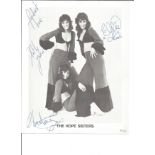 The Hope Sisters signed 10x8 black and white photo. Good Condition. All signed pieces come with a