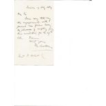 Richard Cobden 1804 1965 known as the Apostle of Free Trade. Autographed handwritten letter to