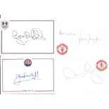 Man Utd signed collection. 19 items. Mainly signed cards. Includes Haydock, Hill, Greenhoff, May,