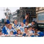 Leeds United Gary Mcallister, Football Autographed 12 X 8 Photo, A Superb Image Depicting Mcallister