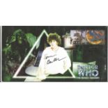 Doctor Who The Deadly Assassin FDC signed by the fourth Doctor Tom Baker . Good Condition. All