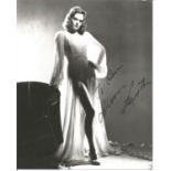 Alexis Smith signed 10x8 black and white photo. Dedicated. Good Condition. All signed pieces come