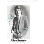 Allan Stewart signed 6x4 black and white photo. Dedicated. Good Condition. All signed pieces come