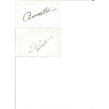 Frankie Avalon and Afuni signed cards with 10x8 black and white photo. Good Condition. All signed