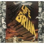 Cast of Monty Python signed Life of Brian 33rpm record sleeve, Record included, Dedicated . Good