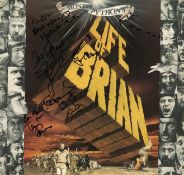 Cast of Monty Python signed Life of Brian 33rpm record sleeve, Record included, Dedicated . Good