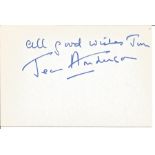Jean Anderson signed 6x4 white card. Dedicated. Good Condition. All signed pieces come with a