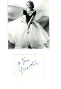 Grace Kelly signature piece mounted below black and white photo. Approx overall size 21x12. Good