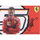 Sebastian Vettel signed postcard sized picture during F1 race. Good Condition. All signed pieces