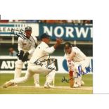 Michael Slater, Graham Thorpe and Alec Stewart signed 10x8 colour photo. Good Condition. All