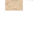 1950's Rotherham Utd signed album page. Signed by 13 players including Fell, Guest, Marshall and