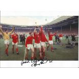 Bobby Charlton signed 8x6 colour photo pictured in action during the 1966 world cup final . Good