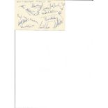 1954 55 Notts Forest signed album page. Signed by 12 including Barnes, Wilson, Mclaren and more.