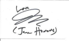 Jane Horrocks signed white card. Good Condition. All signed pieces come with a Certificate of