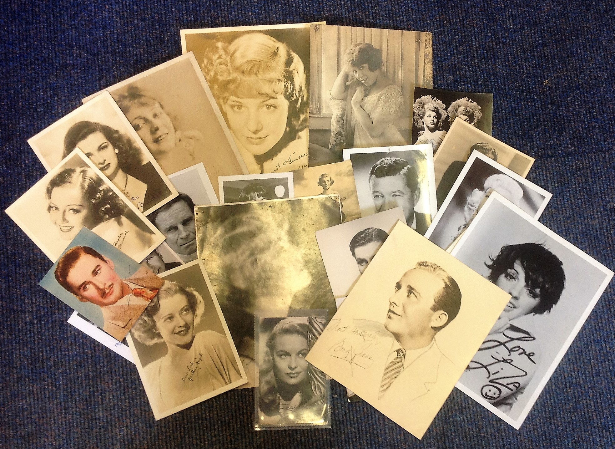 PRINTED/STAMPED Entertainment collection. 23 items. Amongst names are Bing Crosby, Nancy Carroll,