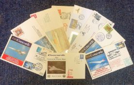 Concorde FDC collection. 9 included. Includes First Commercial charter flight, first scheduled