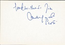 Margaretta Scott signed 6x4 white card. Dedicated. Good Condition. All signed pieces come with a