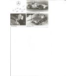Stirling Moss signed 6x4 montage black and white photo, Slightly smudged, Dedicated. Good Condition.