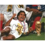 Christian Karembeu Signed France World Cup 8x10 Photo . Good Condition. All signed pieces come