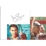 Swimmers signed collection. Includes Sharron Davies signed photo, Karen Pickering signed photo and