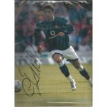 Leeds United Peter Barnes, Football Autographed 12 X 8 Photo, A Superb Image Depicting The Winger