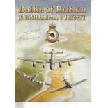 Battle of Britain Memorial flight brochure multiple signed by BBMF pilots to front cover, Seven