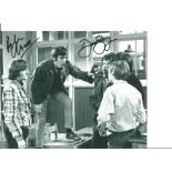 Peter Cleall and Dave Barry signed 10x8 black and white photo from Fenn Street Gang photo. Good