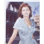 Sophia Loren signed 10 x 8 inch photo. Good Condition. All signed pieces come with a Certificate