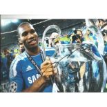 Football Didier Drogba 8x12 signed colour photo pictured with the champions league trophy while