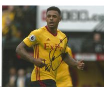 Football Andre Gray 10x8 signed colour photo pictured in action for Watford F. C. Good Condition.