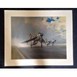 RAF Aviation print 26x32 approx titled Thunder and Lightnings signed in pencil by the Artist