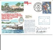 Captain P. G. C Dickens and Lt/Cdr B Westlake Royal Navy signed taken to sea cover. 65th Anniversary
