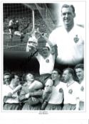 Football Nat Lofthouse signed 16x12 black and white montage photo. Good Condition. All signed pieces