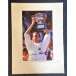 Tennis Ivan Lendl signed 22x16 colour print pictured holding the Australian Mens Open Trophy in 1989