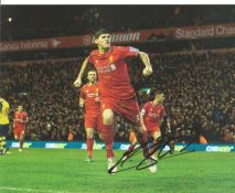 Football Martin Skirtel 10x8 signed colour photo pictured celebrating while playing for Liverpool.