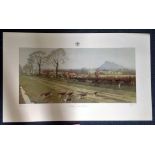 The Cheshire Away for Tattenhall print 21x36 approx by the artist Cecil Laloin picturing the