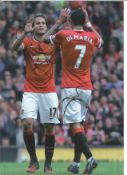 Football Daley Blind and Angel De Maria 12x8 signed colour photo pictured while playing for